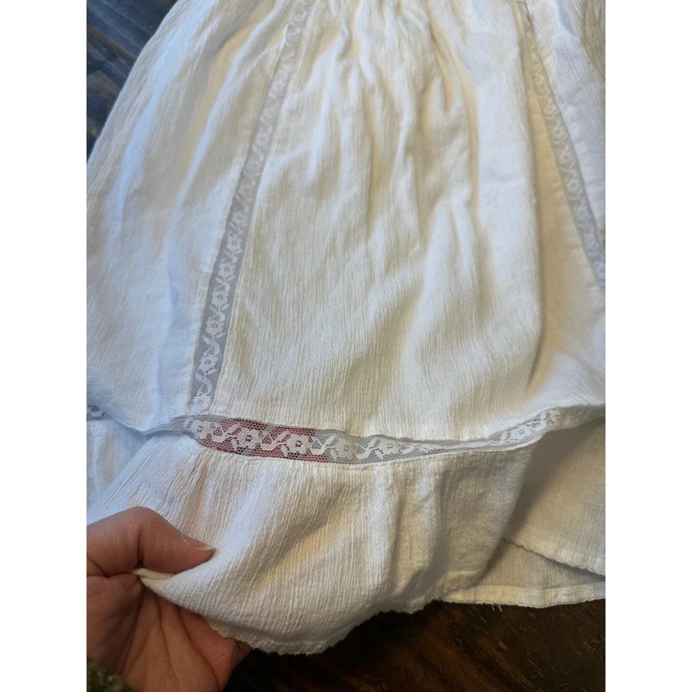 Gap Kids White‎ Cotton Gauze Lace Trimmed Sundress with Tie Straps Size 4